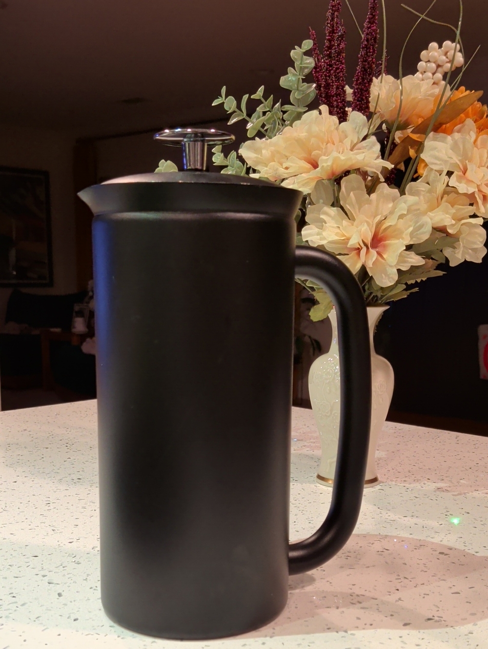 Black French Press Coffee Maker - Matte Black
